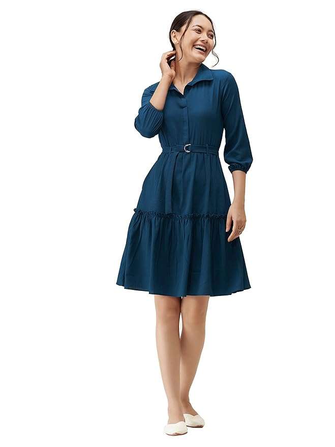 FlowerVelly Summer Dresses for Women one Piece Dress|Naira Cut Kurta Set midi Dress|Cord Set|Long Dresses|Cotton Kurta Set for Women